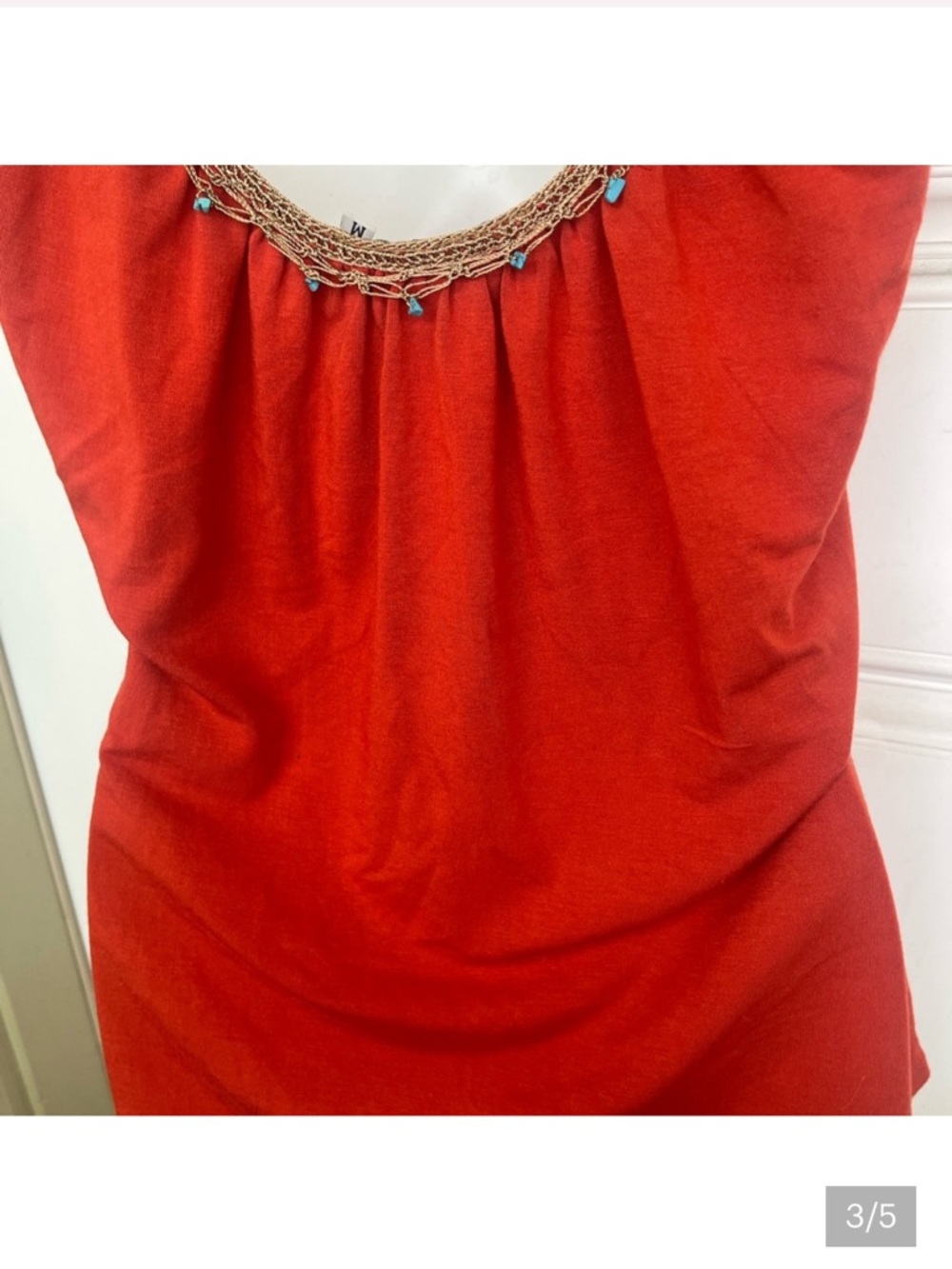 Fighting Eel Red Scoop Neck Embellished Tank - Picture 3 of 5